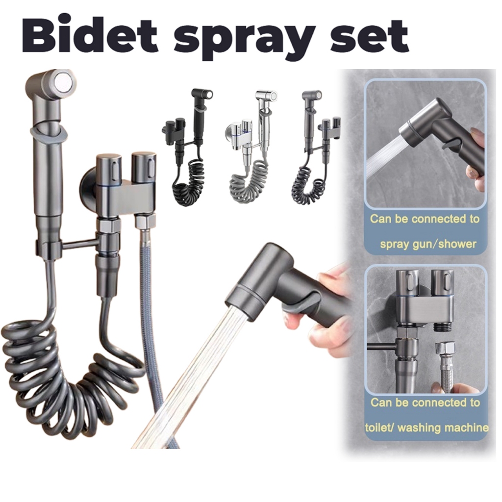 Bidet Spray Set Toilet Spray Gun Set High-pressure Double Outlet ...
