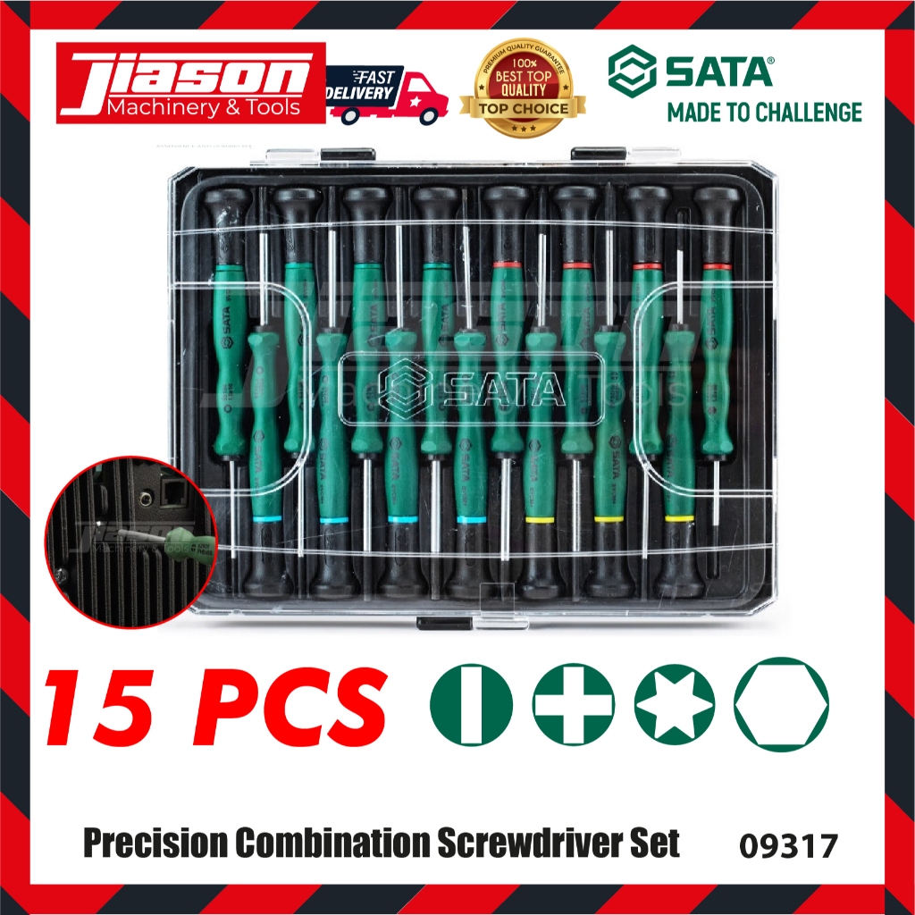SATA 09317 15PCS Precision Combination Screwdriver Set | Shopee Malaysia