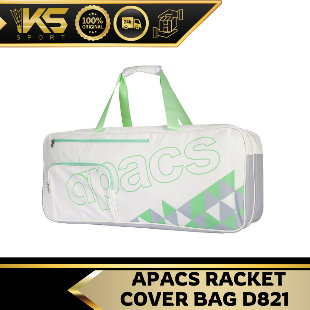 APACS PREMIUM TOURNAMENT BADMINTON BAG RACKET BAG D821 (GREEN WHITE ...
