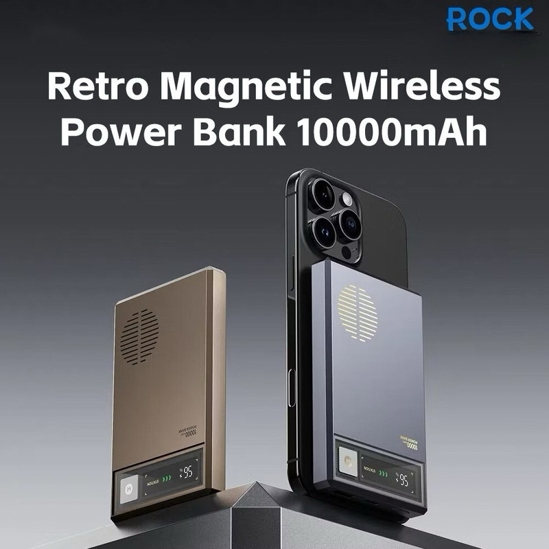 ROCK Retro Magnetic Wireless Fast Charge 20W PD Power Bank (10000mAh ...