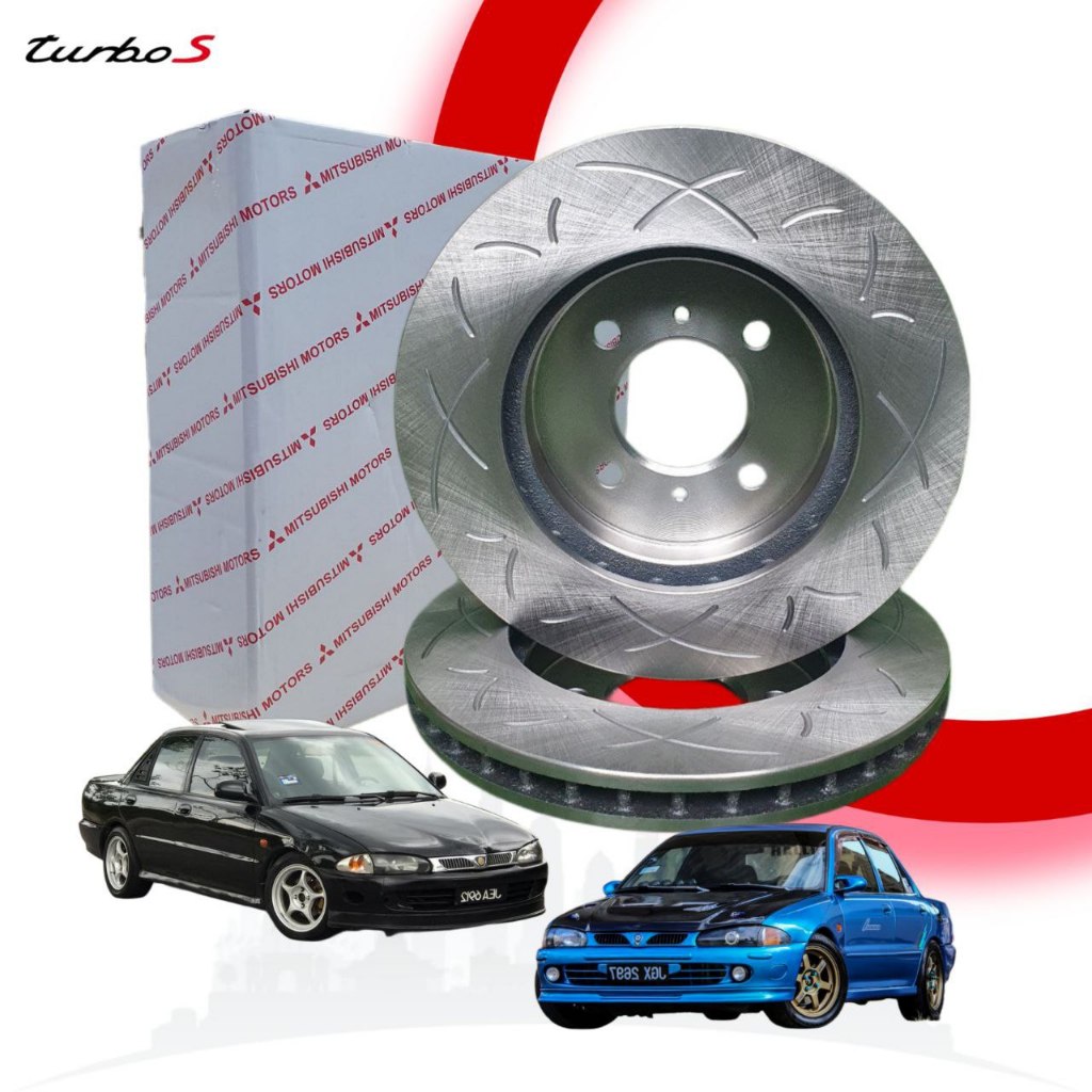 🚨MITSUBISHI JAPAN🚨 DISC ROTOR SLOTTED & DRILLED - PROTON WIRA 1.6 / 1.8 ...