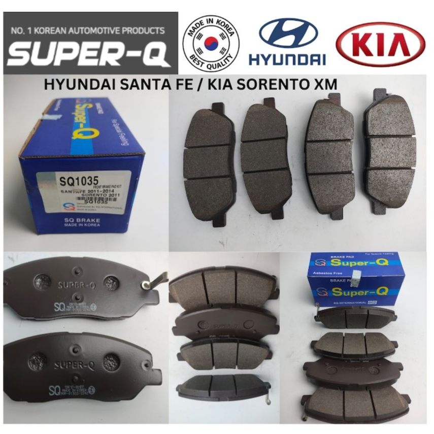 FRONT DISC BRAKE PAD (SUPER-Q - MADE IN KOREA) HYUNDAI SANTA FE / KIA ...