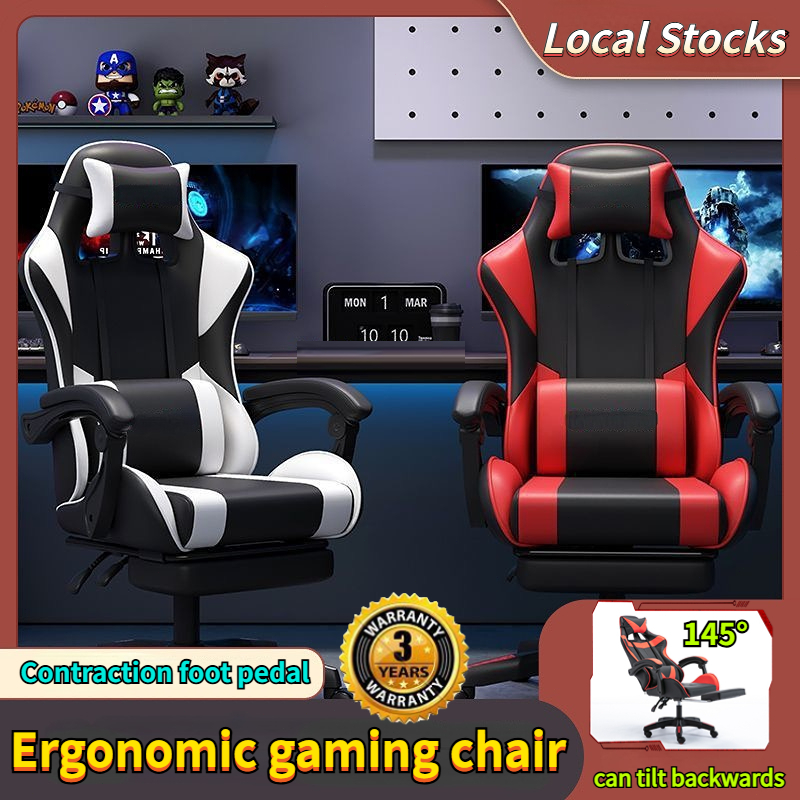 Ergonomic backrest and height adjustable gaming chair racing chair can ...