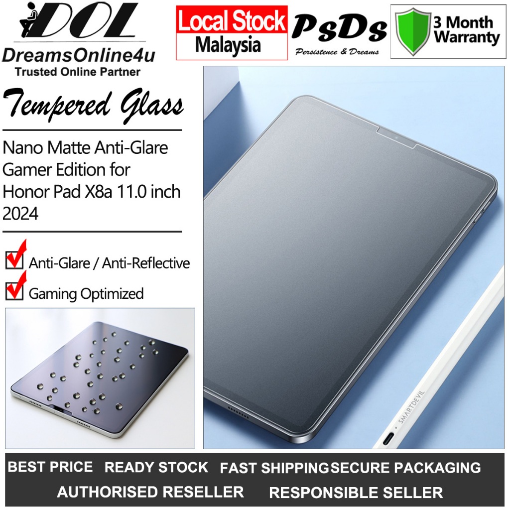 A-allin1Tempered Glass Screen Protector For Honor Pad X8a 11inch Tablet