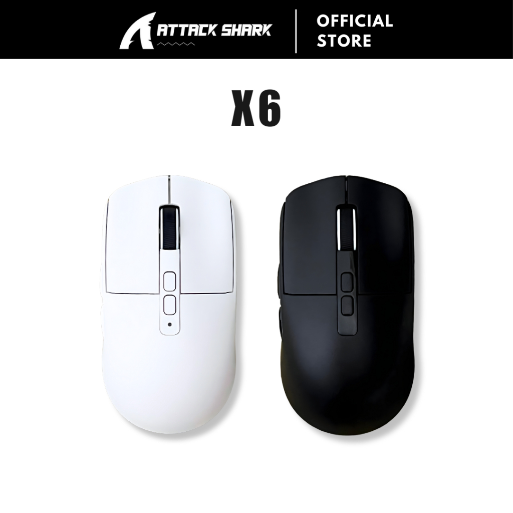 ATTACK SHARK X6 Wireless Gaming Mouse 3 Modes Connection PAW3395 1000Hz ...
