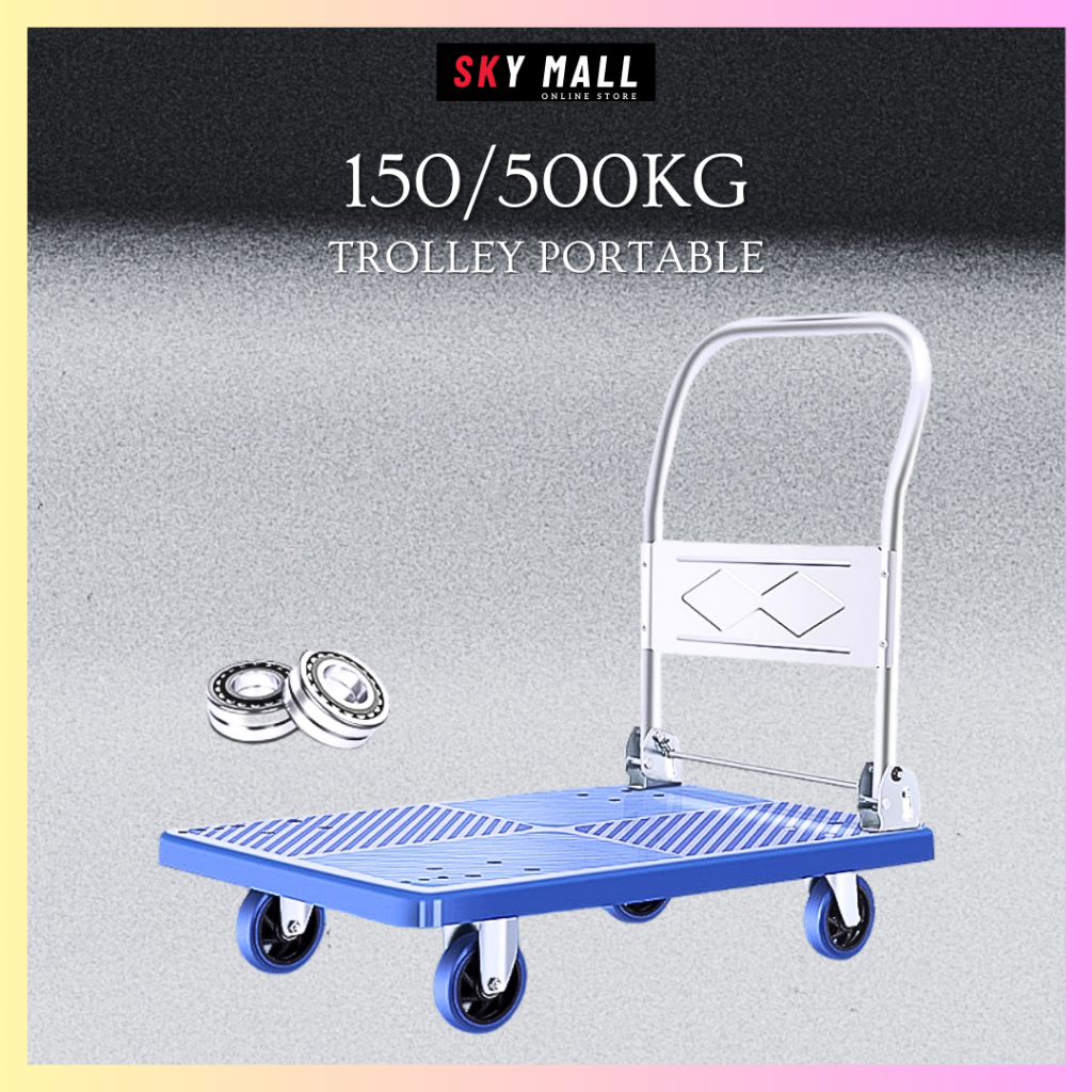 GREEN/BLUE Trolley Portable 150KG/300KG/500KG Hand Truck PVC Foldable ...