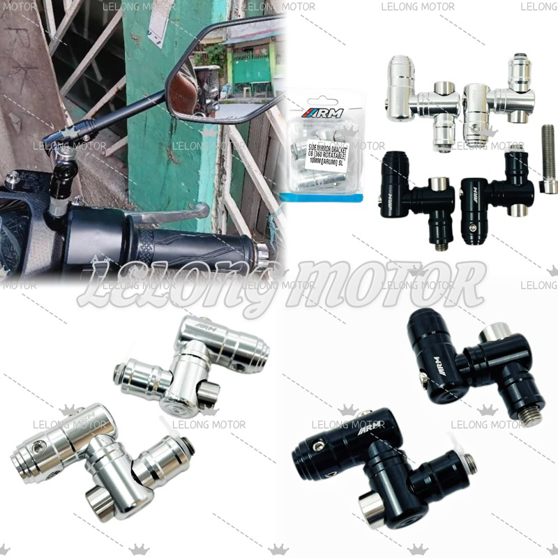 SIDE MIRROR BRACKET 360 ROTATABLE 10MM ARUMI Glass Legs Rotate 360 ...