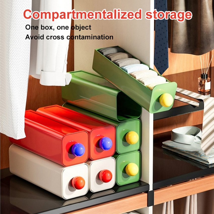 Wardrobe Storage Box Household Push-Pull Storage Box Socks Dustproof ...