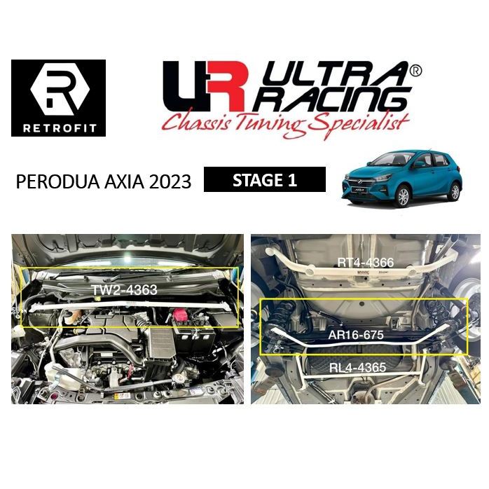 Perodua Axia D74A A300 2023 1.0 Ultra Racing STAGE 1 SET (TW2-4363 ...
