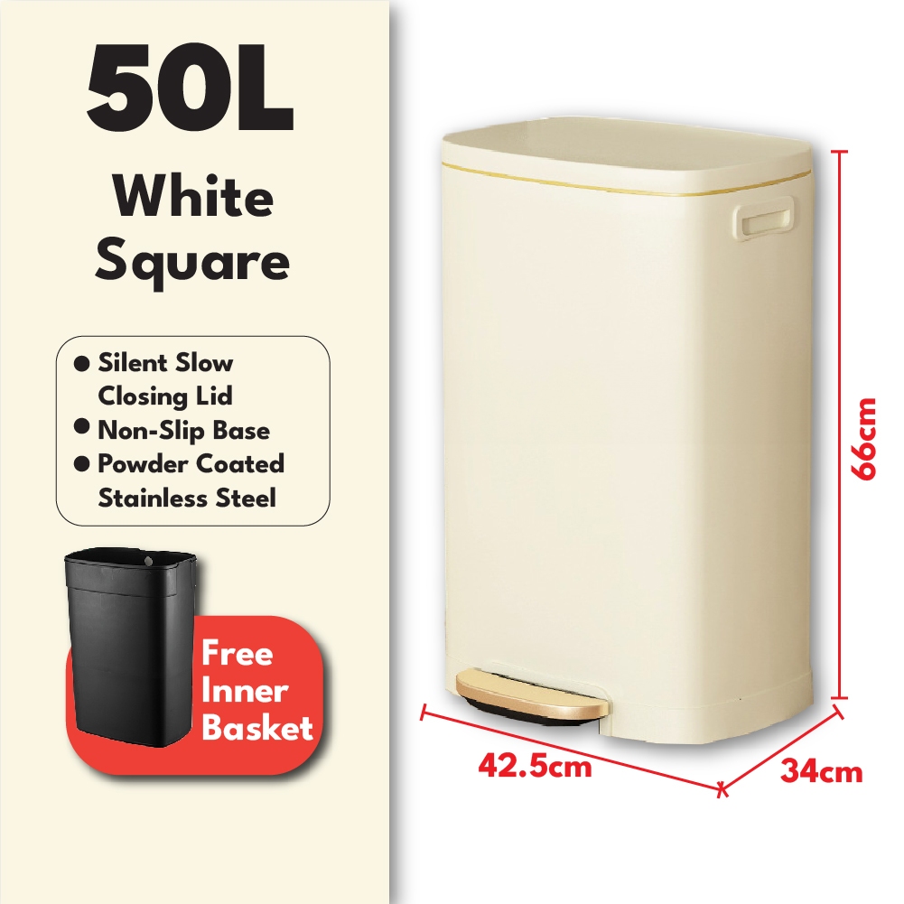 Luxbin™ Dustbin kitchen 30L Tong sampah dapur besar Big rectangle ...
