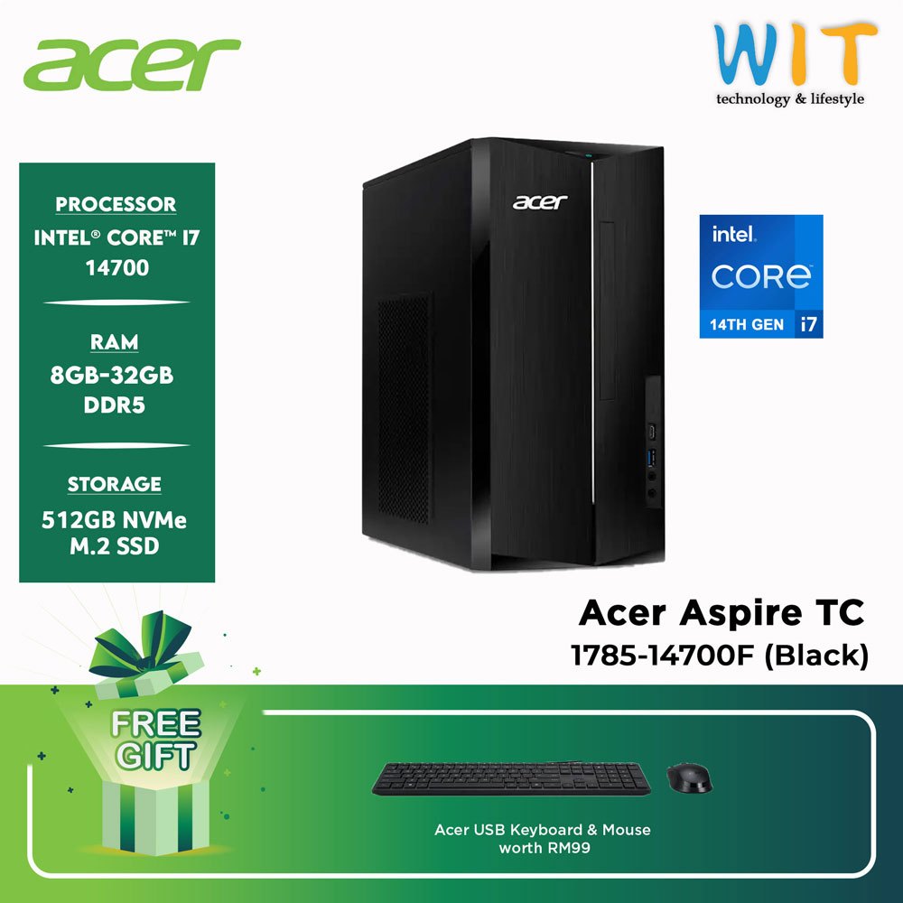 Acer Aspire TC1785 Desktop PC (Intel Core i3-14100 /i5-14400 /i7