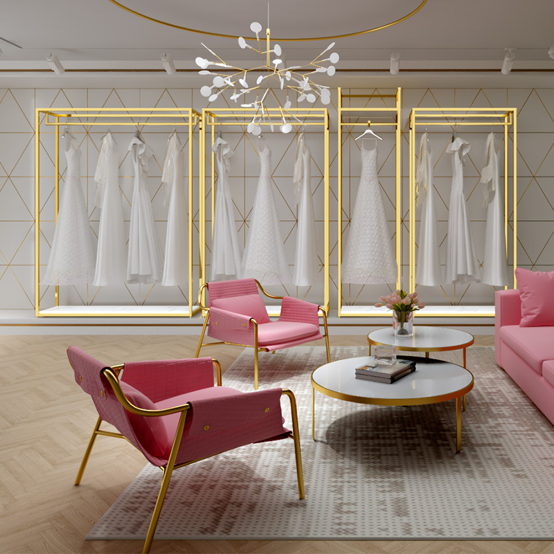Display Rack Dress Shelf Iron Clothes Rack Wedding Dress Rack Clothing ...
