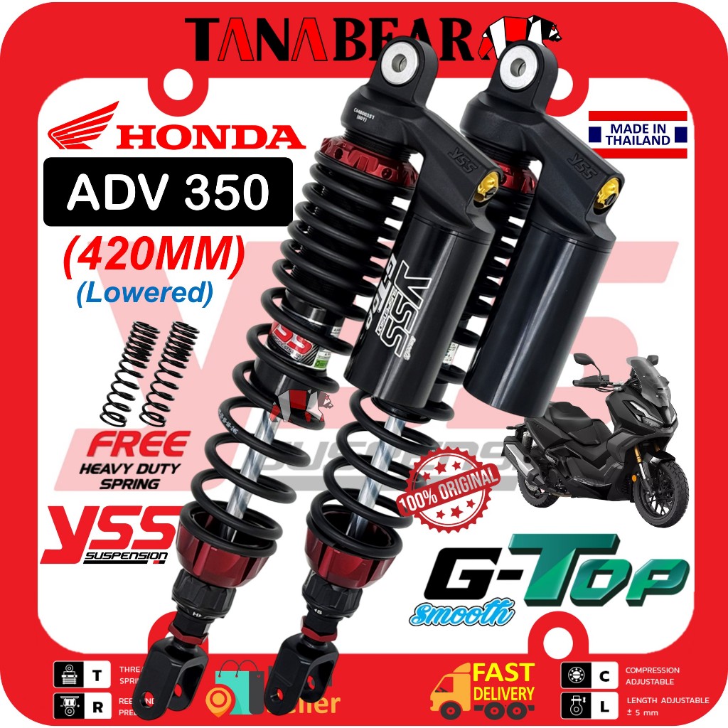 YSS ADV350 (420MM) G-TOP lowered [Free Heavy Duty Spring] adjustable ...