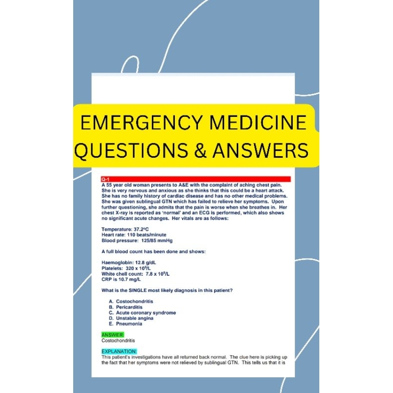 Emergency medicine MCQs with answers | Shopee Malaysia