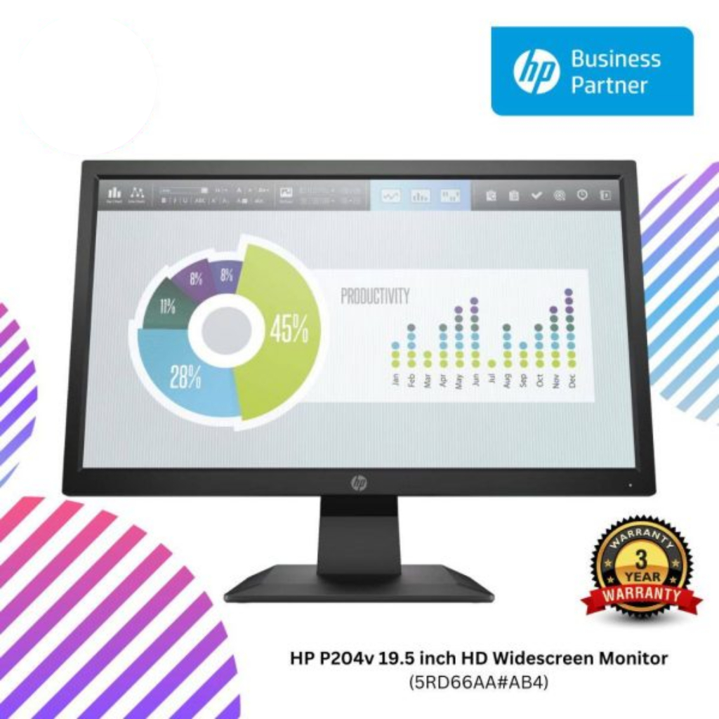 HP P204v 19.5 inch HD Widescreen Monitor (5RD66AA#AB4) | Shopee Malaysia