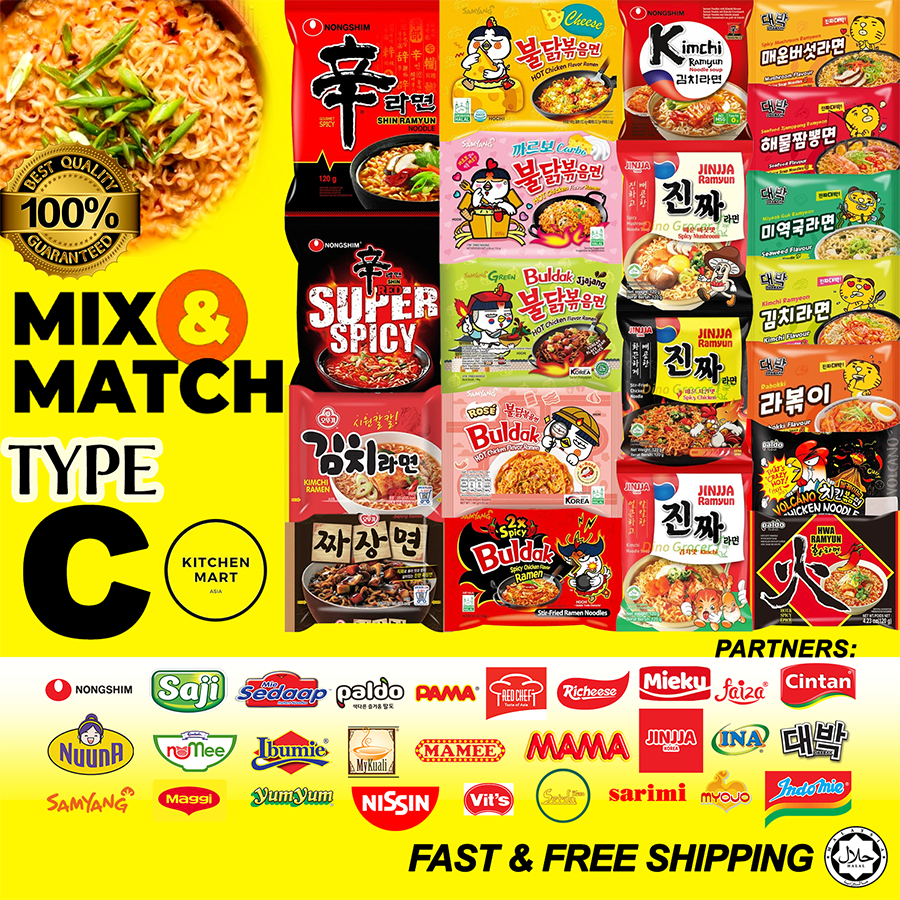 Mi Daebak Nongshim Samyang Paldo Jinjja Ottogi Jin Ramen Myojo Nissin ...