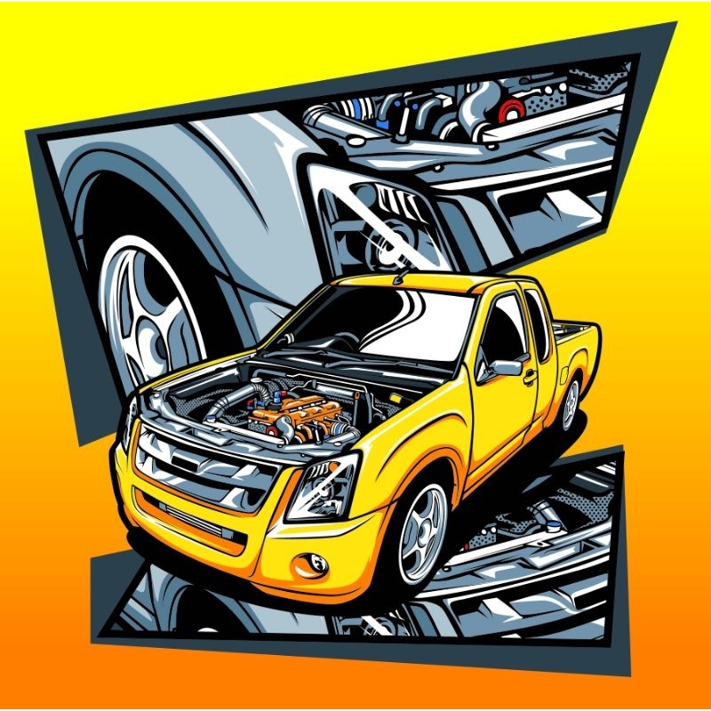 Vector Image Isuzu Dmax yellow High Resolution Transparent Background ...