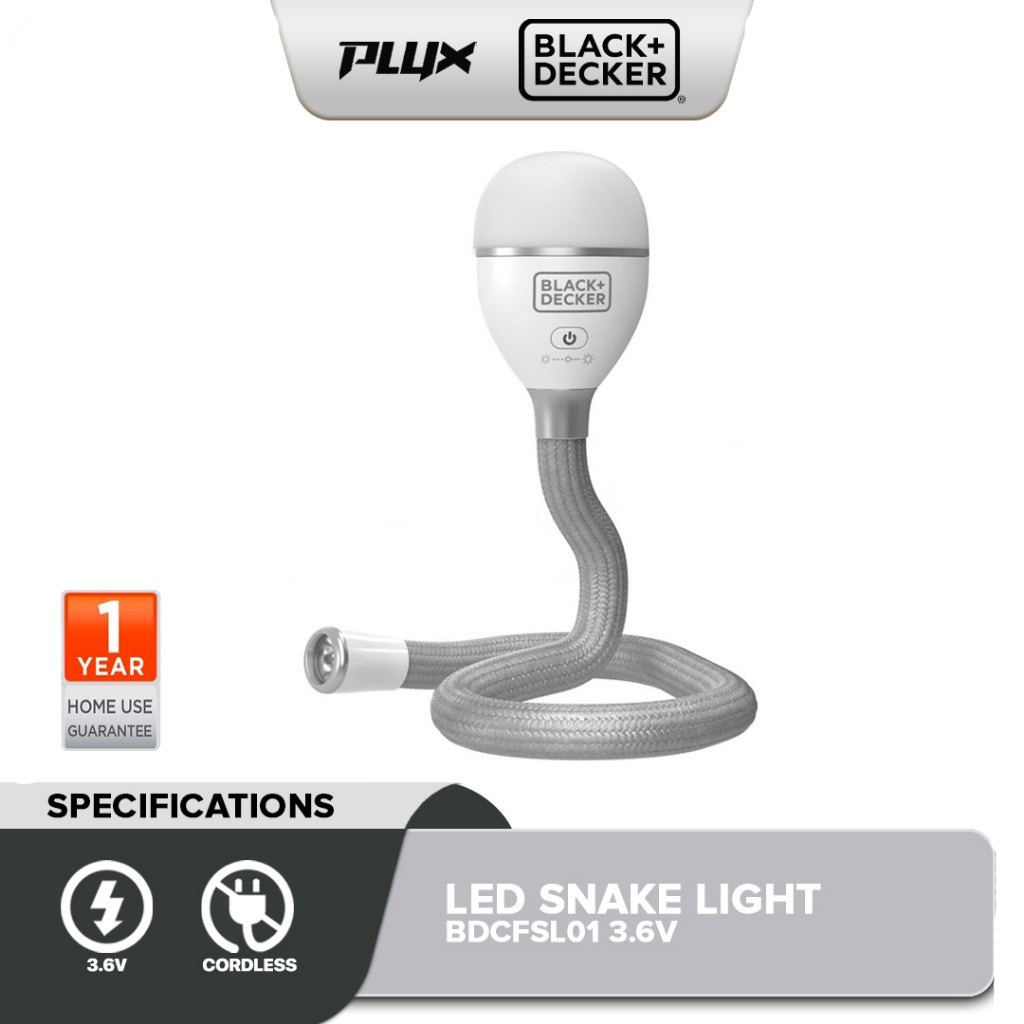 BLACK & DECKER BDCFSL01 LED Flexible Snake Light Flexible USB ...