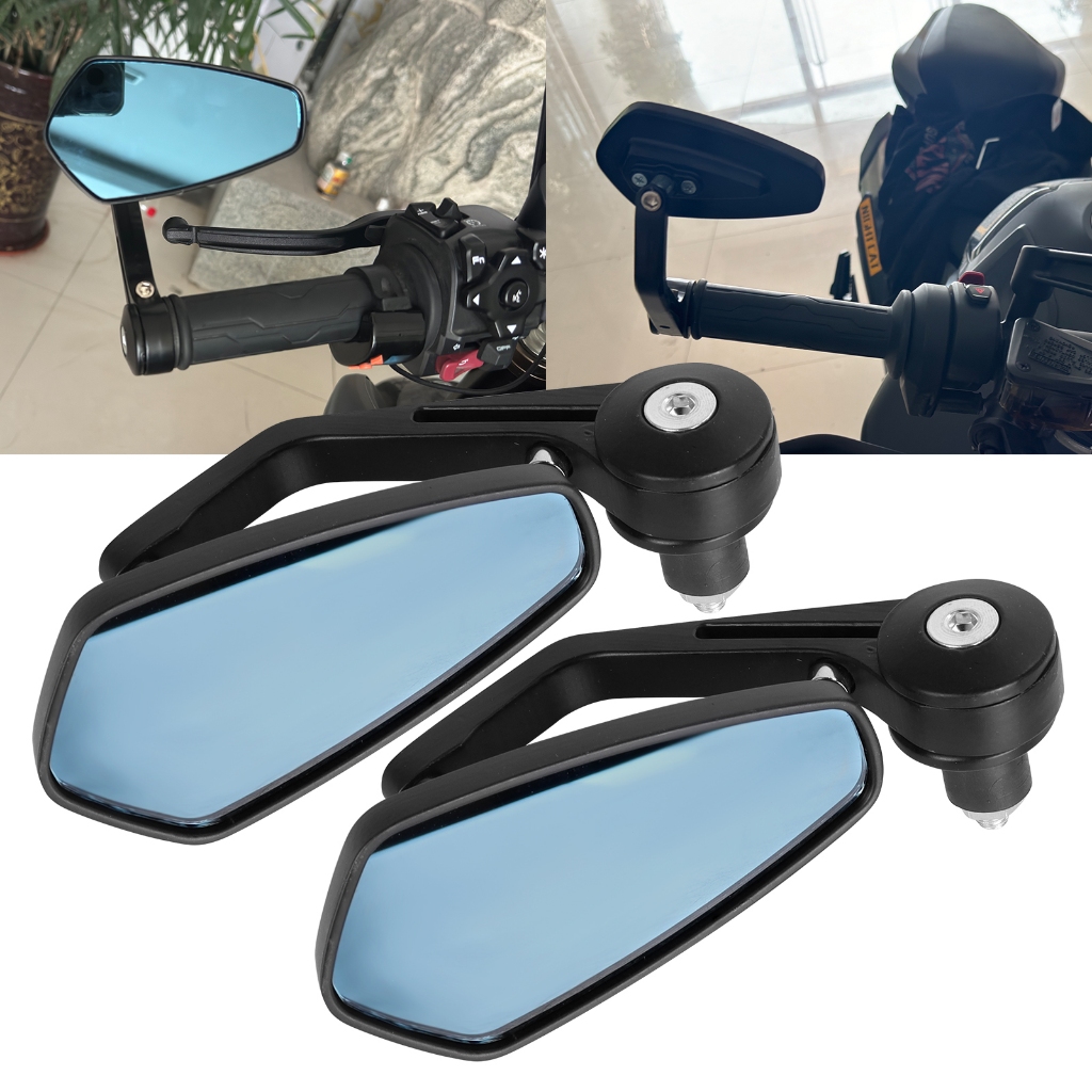 Motorcycle Rearview Mirror 7/8 Handle Bar End Mirrors Side Mirror CNC ...