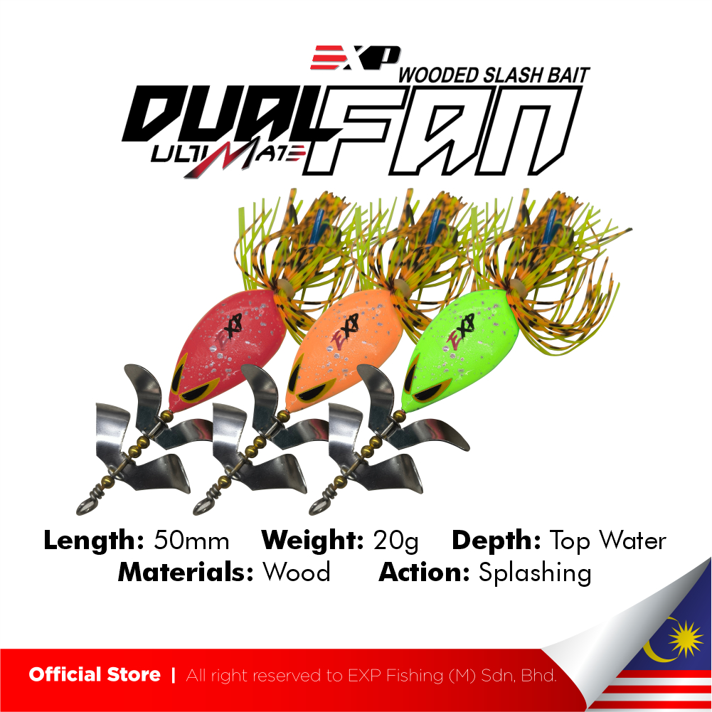 EXP DUAL FAN ULTIMATE Snakehead Fishing Lure for Toman Haruan Bujuk ...