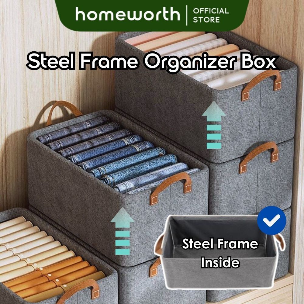 HOMEOWRTH Foldable Storage Box Clothes Organizer Box Storage Basket ...