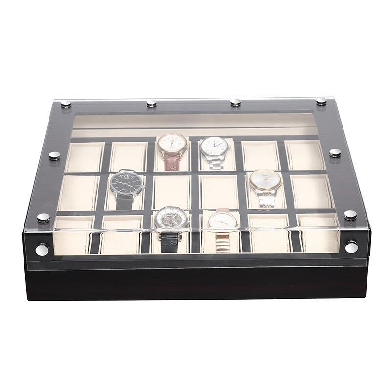 Ezego High-end fully open glass wooden watch box European style watch ...