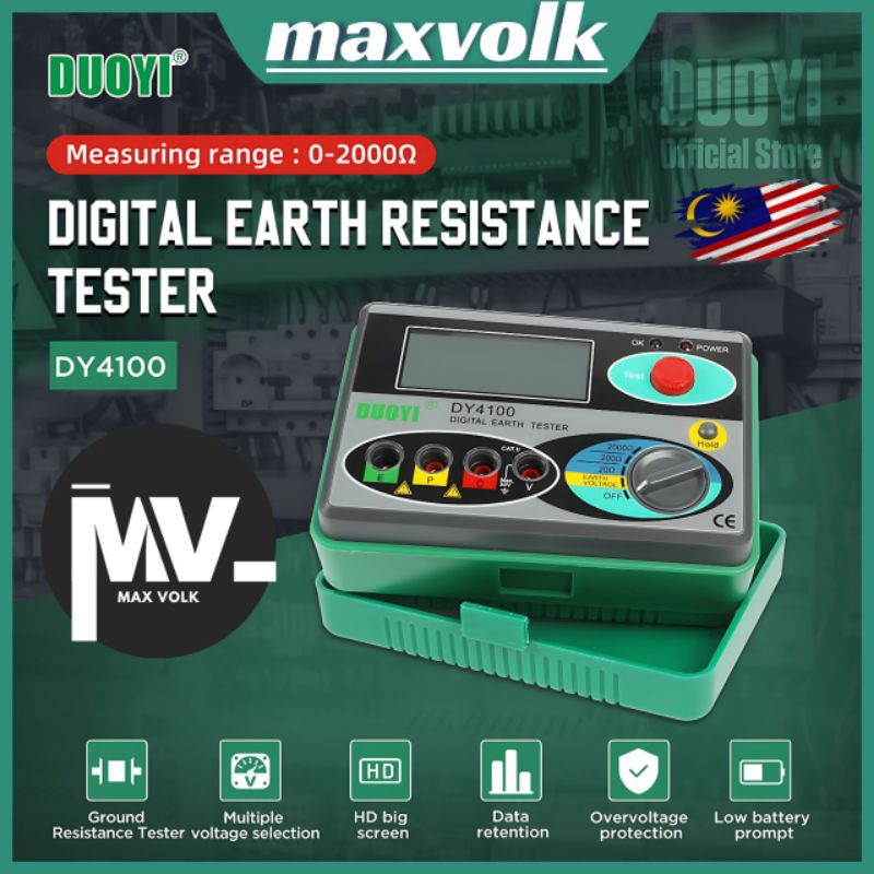 Duoyi DY4100 Dy 4100 megger earth resistance grounding tester ground ...