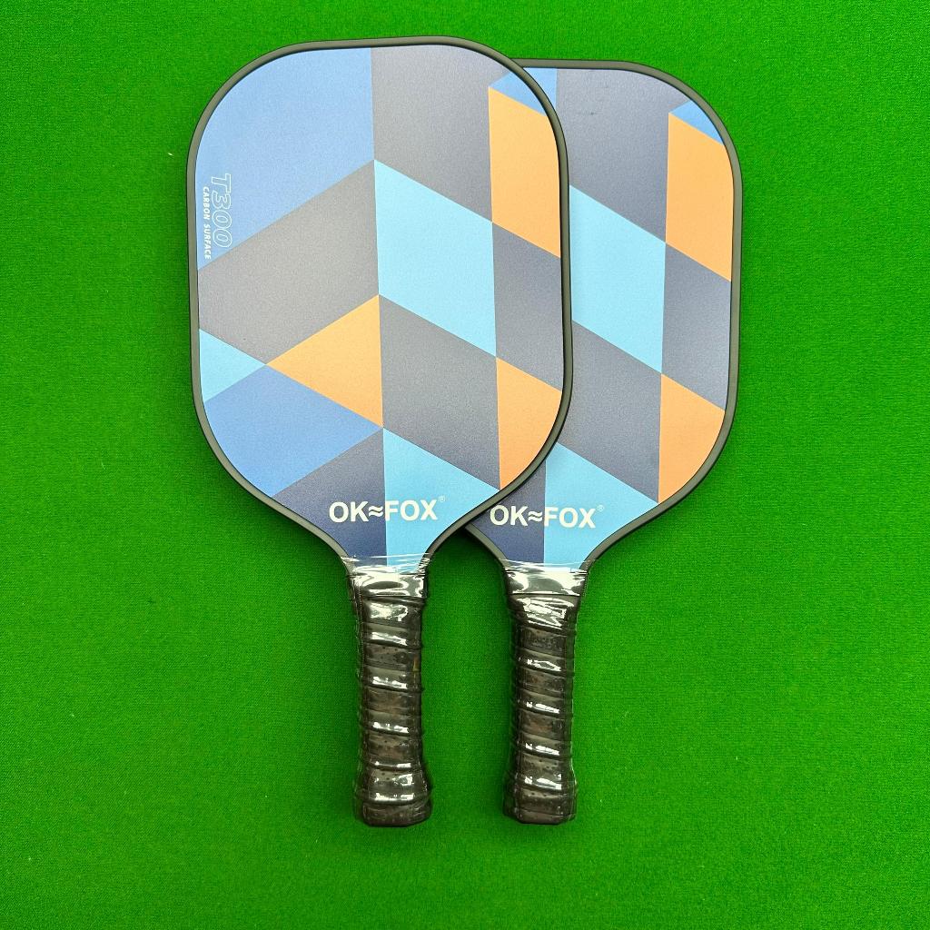 Pickleball Paddles Set Of 2 - USAPA Professional Grade Comfort Grip T300 Carbon Fiber Rackets In Blue & Orange, Includes 4 Pickleball Balls With Waterproof Portable Carry Bag - View #4