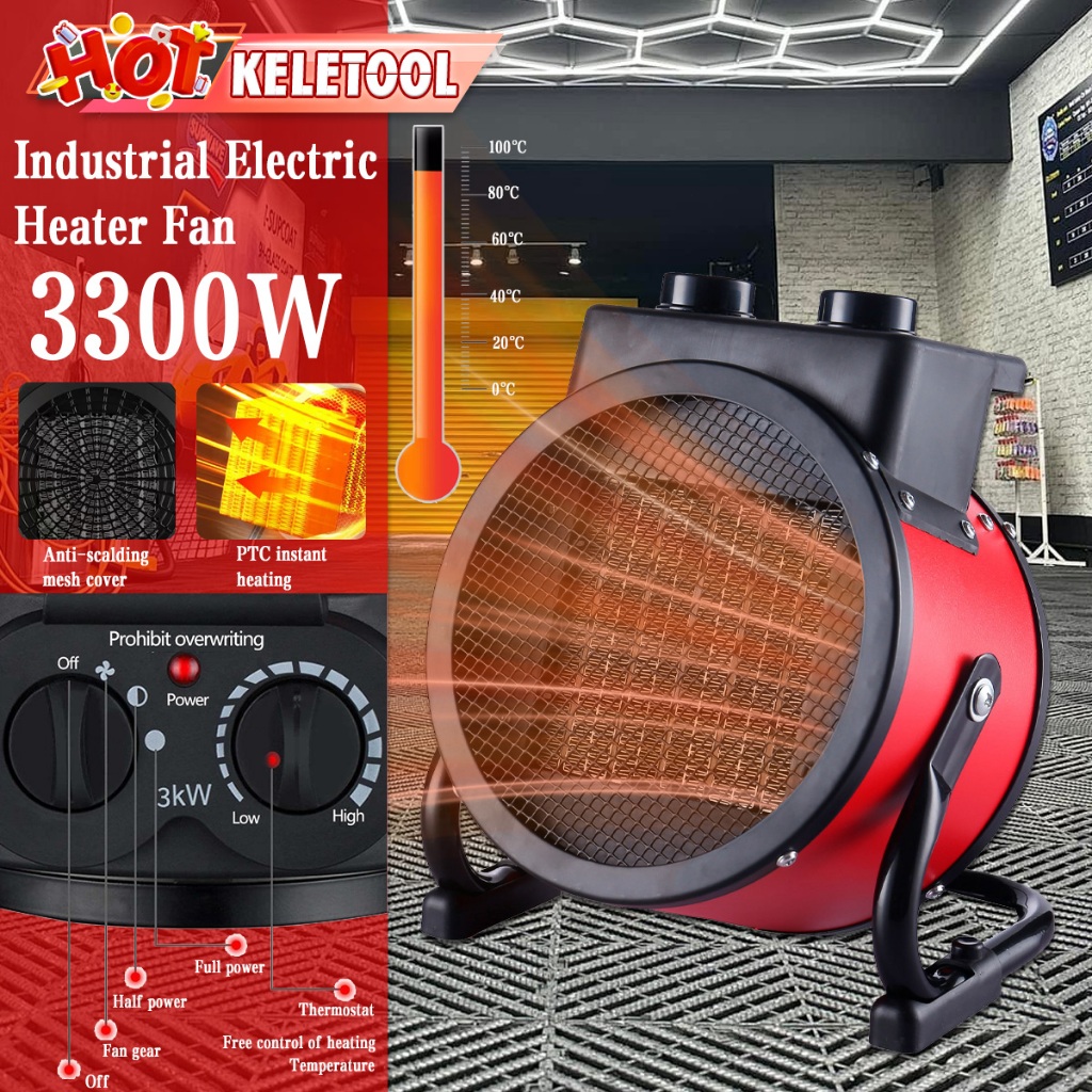 Portable Industrial Electric Heater Fan Commercial Thermostat Air Warm ...