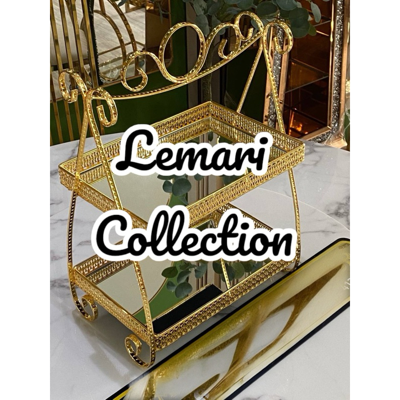 Dulang Tray Raya Kuih candy cake Mewah Ready Stock Gold Top Mirror ...