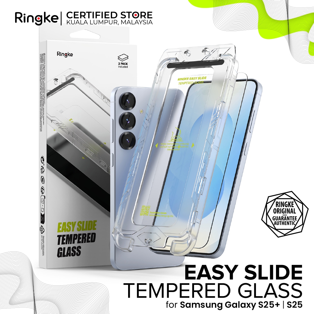 RINGKE® EASY SLIDE TEMPERED GLASS (2-Pack) Zero Risk Failure Samsung ...