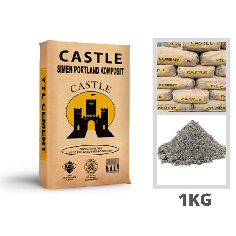 MKR 1kg Simen Biasa / Grey Cement YTL cement CASTLE 水泥 | Shopee Malaysia