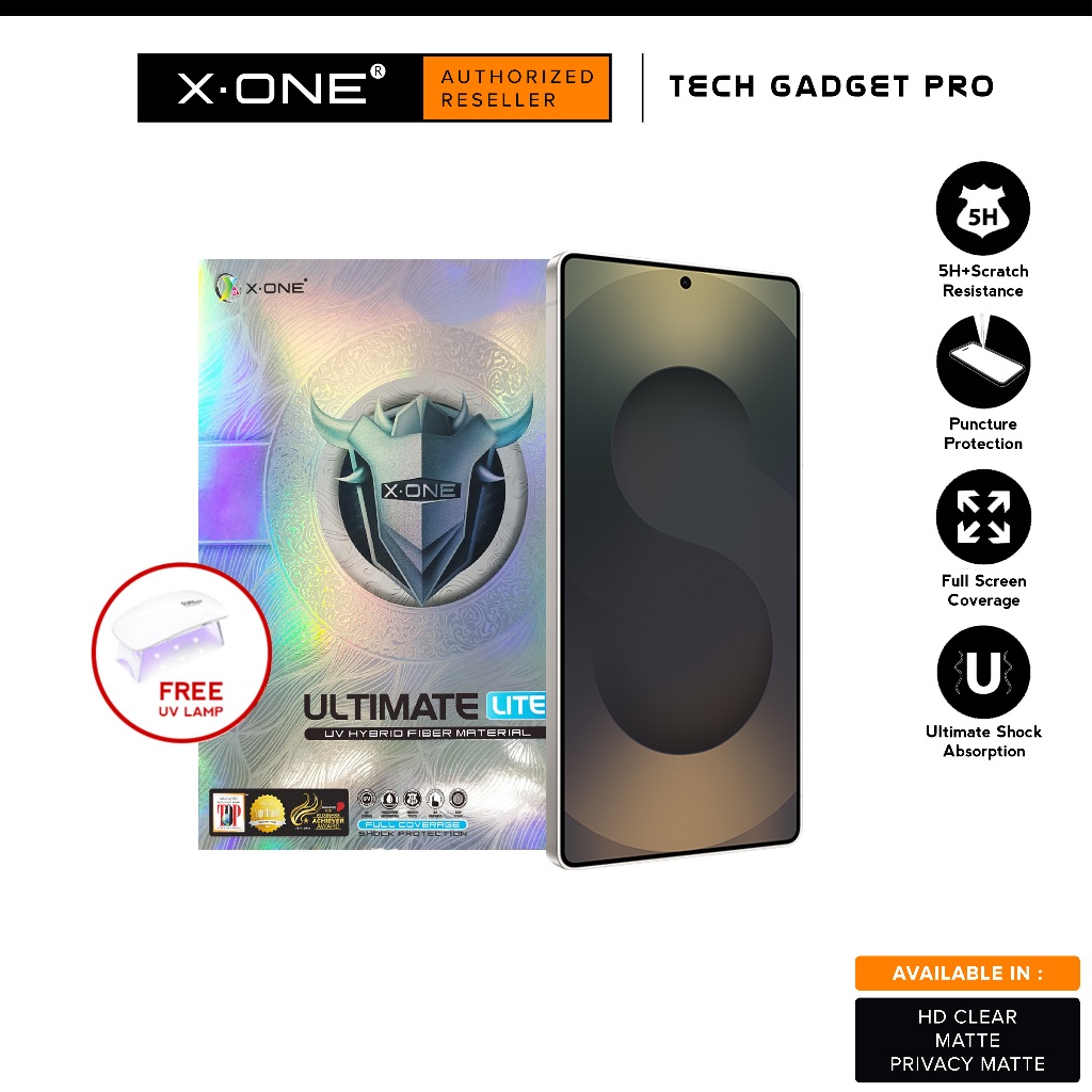 X.One Ultimate Lite UV Clear Privacy Matte Screen Protector for Samsung ...