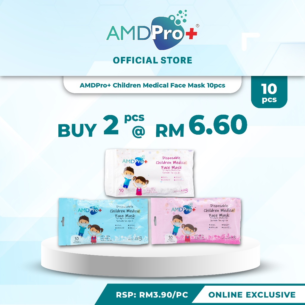AMDPro+ ASTM Level 3 Premium Disposable Children Medical Mask 10pcs ...