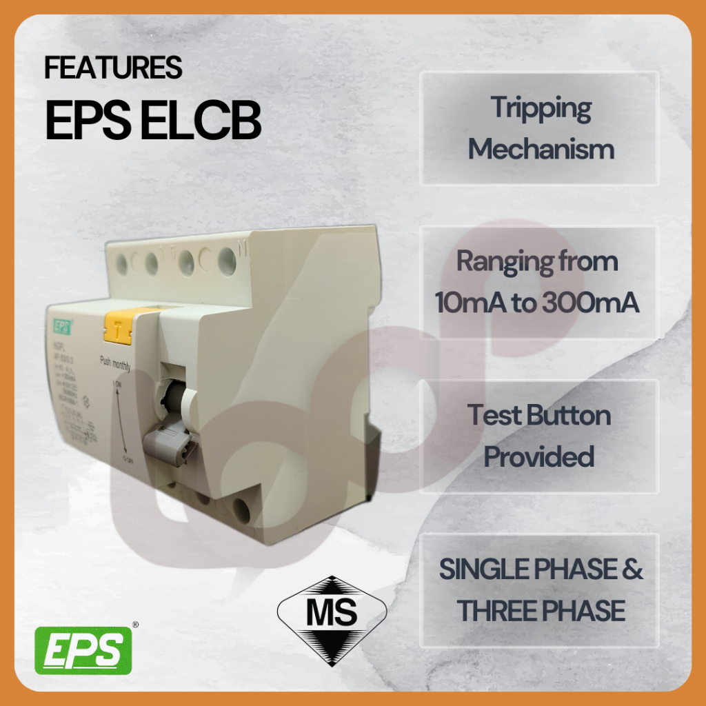 EPS ELCB / RCCB 4 POLE 2 POLE (40A / 63A) CURRENT CIRCUIT BREAKER ...