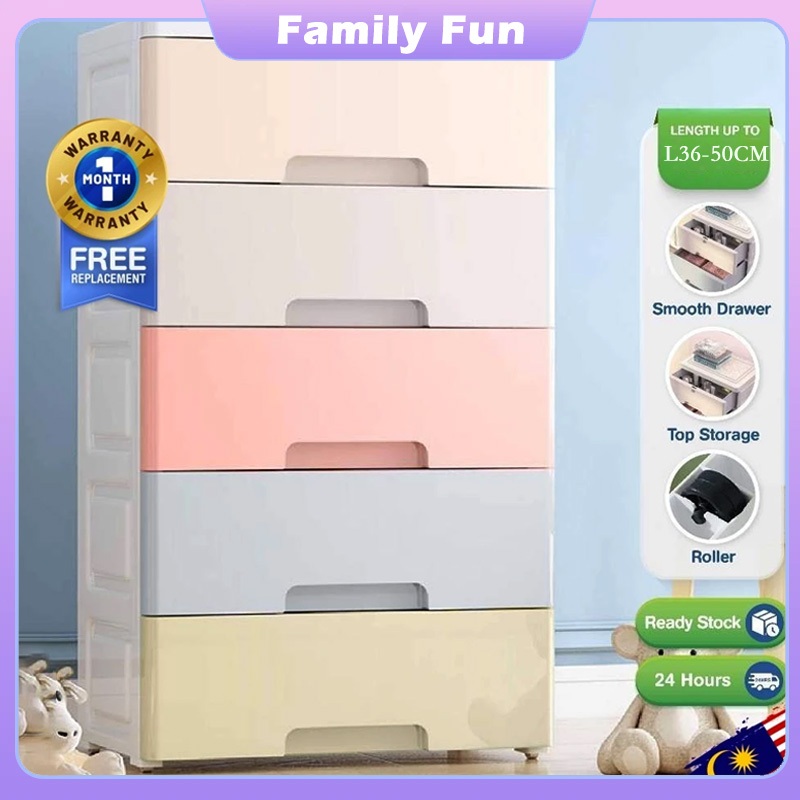 Plastic Drawer Cabinet L36/50/60cm (5 Layers) Plastic Drawer Storage ...