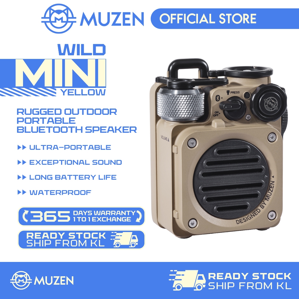 MUZEN Wild Mini Rugged Outdoor Portable Bluetooth Speaker Waterproof ...