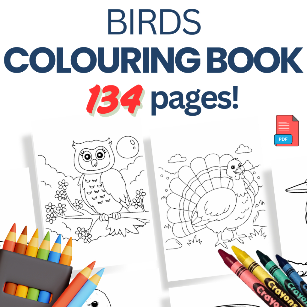 PDF | Bird Colouring Book For Kids | Coloring - 134 pages | Shopee Malaysia