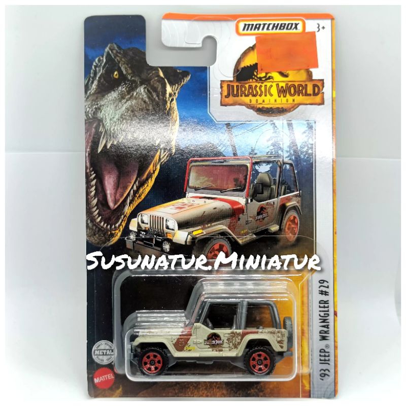 Matchbox '93 Jeep Wrangler #29 - Jurassic World Edition, Die-Cast Toy Car For Collectors & Kids
