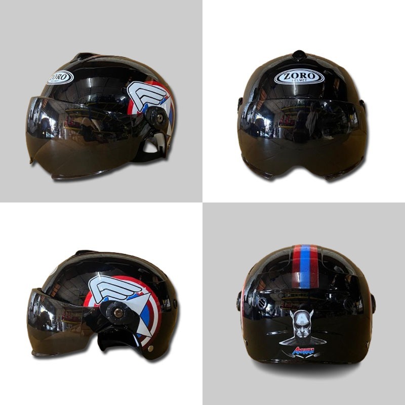 Kids Motorcycle/Bicycle Helmet Half AMERICA with Visor Bike Helmet for ...