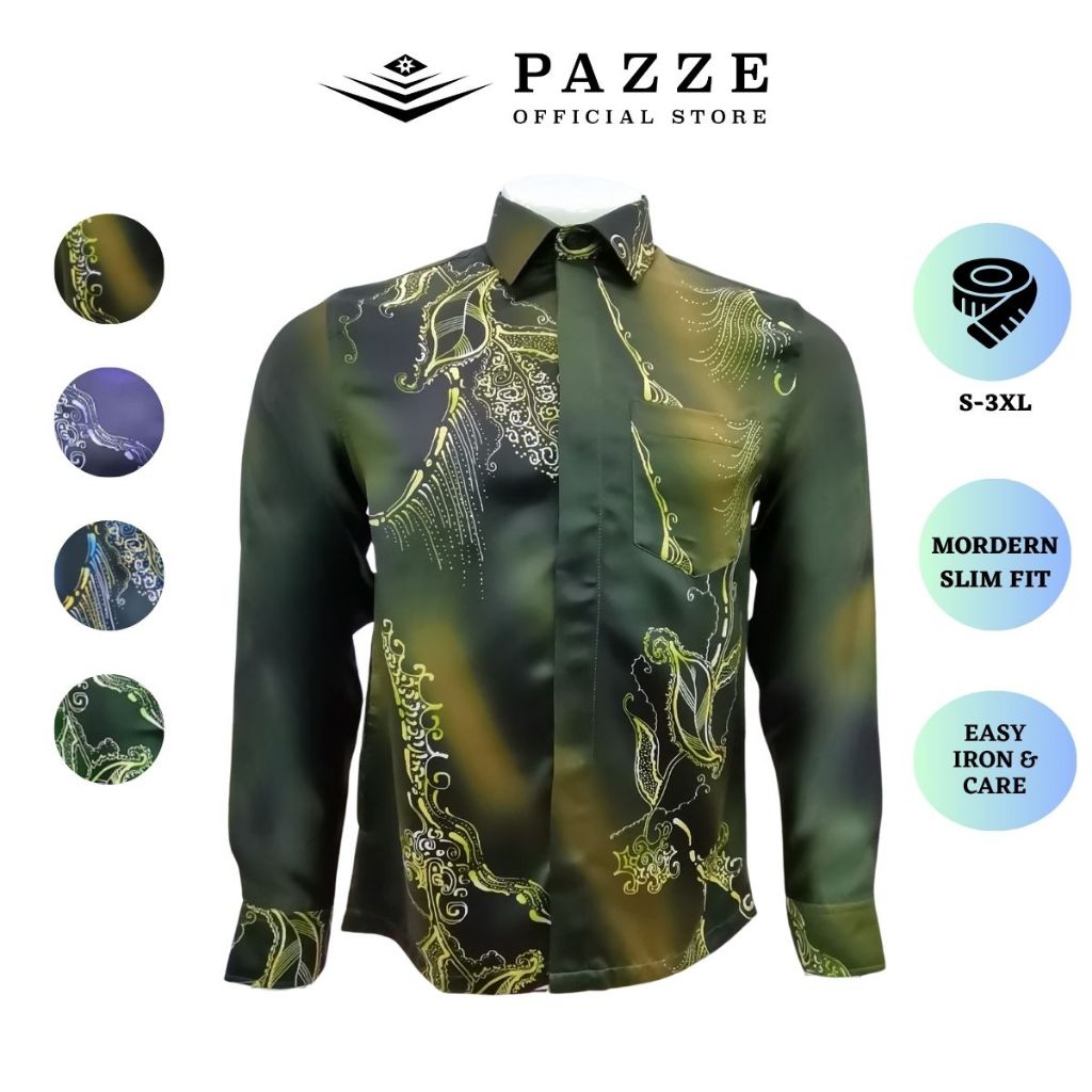 Pazze Long Sleeve Corporate Batik Modern Slim Fit | Shopee Malaysia