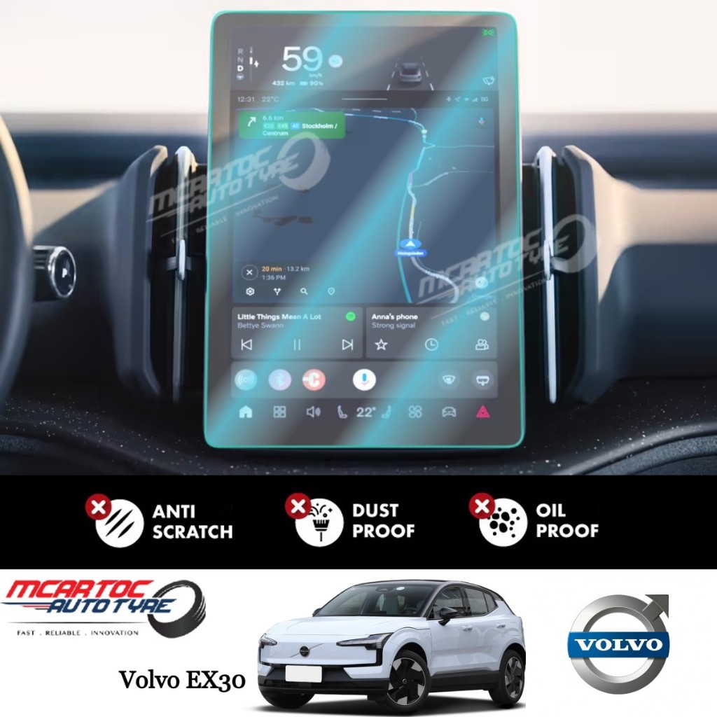 Volvo EX30 12.3-Inch Navigation Tempered Glass Screen Protector ...