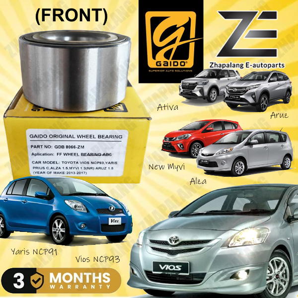 Gaido Front Wheel Bearing Toyota Vios NCP93 Yaris NCP91 Sienta Prius C ...