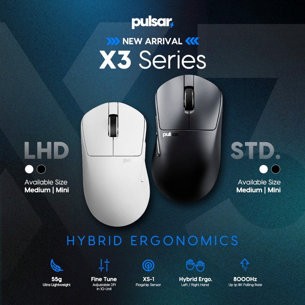# Pulsar X3 ( Mini / Medium ) Wireless Gaming Mouse # [ BLACK / WHITE ...