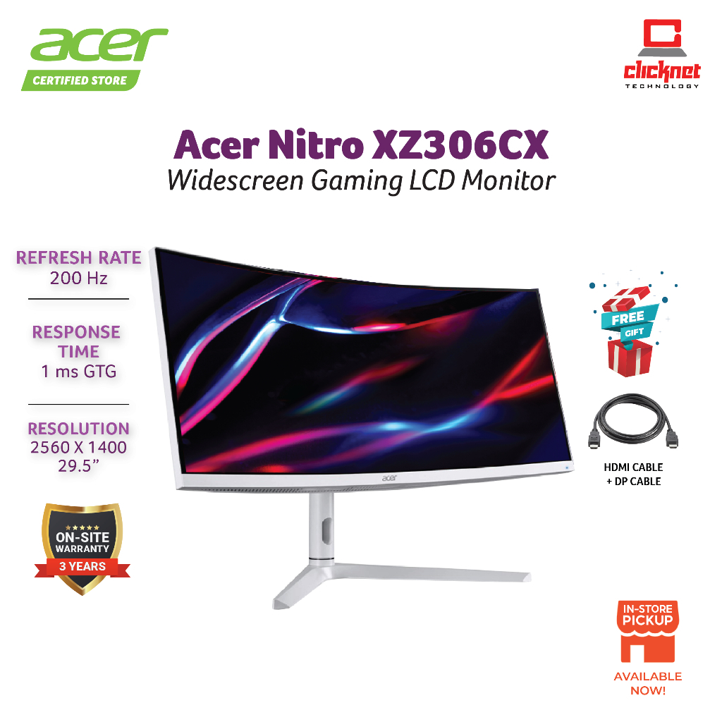 ACER NITRO XZ6 XZ306C XWMIIPPHX 29.5'' WFHD CURVED LED 200Hz
