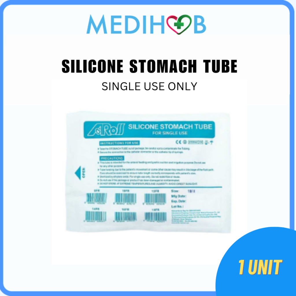 AROS SILICONE RYLE'S TUBE/ADULT FEEDING TUBE/NG TUBE SIZE 8/10/12/14/16 ...