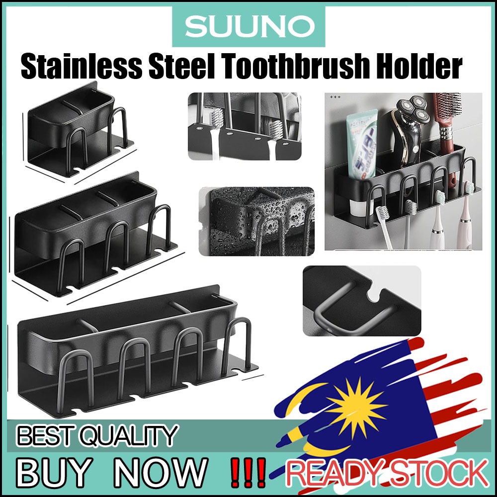 aluminum toothbrush rack wall-mounted bathroom punch-free electric ...
