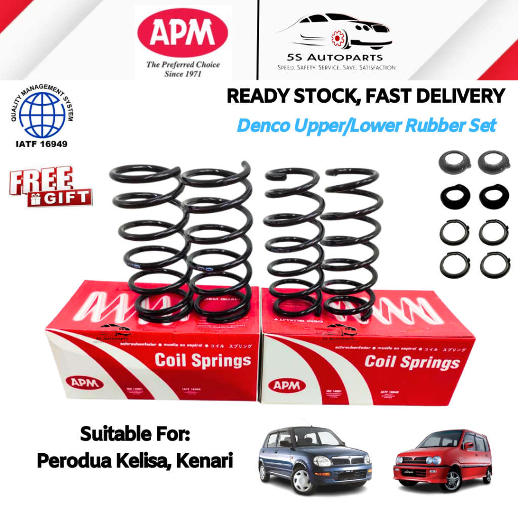 APM Perodua Kelisa / Kenari Standard Coil Spring Full Set (Front & Rear ...