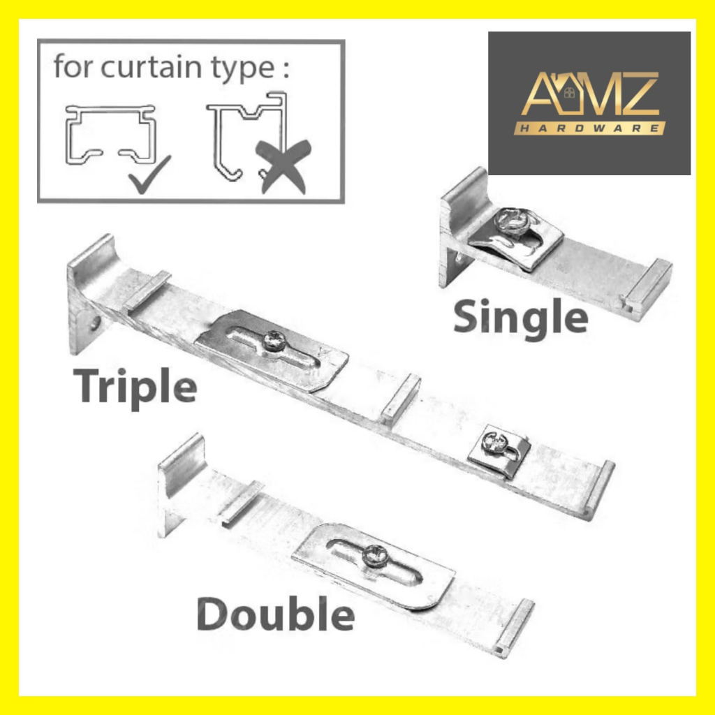 DOSO CURTAIN RAILING SET/BRACKET/END CAP/CURTAIN RAIL/RODA LANGSIR ...
