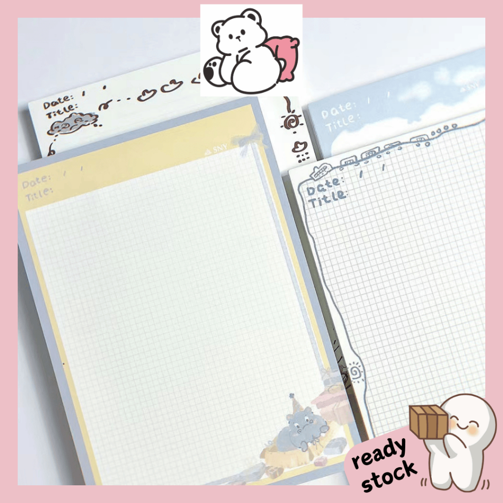B5 Hippo Memo Pad Note Pad Stationery Study Note Paper | Shopee Malaysia